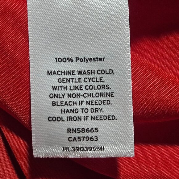 Chelsea28 Red Satin Blouse Large Romantic Holiday Glam Statement Top - Picture 7 of 12